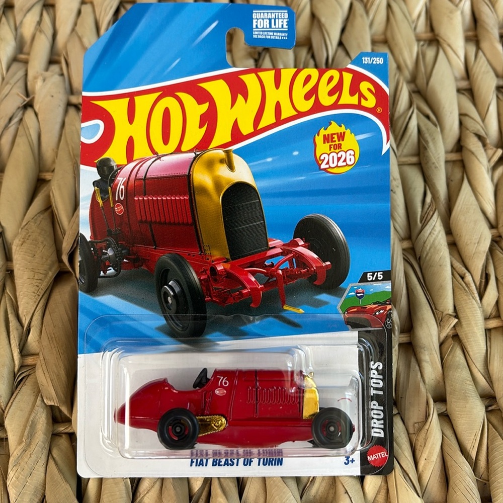 Fiat Beast of Turin Hot Wheels Land Speed Record Car Red Hotwheels Collectible🆕